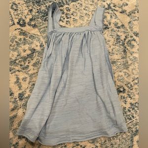 Blue Free People Square Neck Distressed Flowy Top